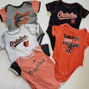 Orioles Onsies Lot of 5 Size 12M